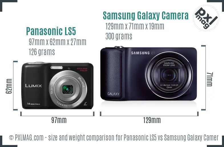 Panasonic LS5 vs Samsung Galaxy Camera size comparison