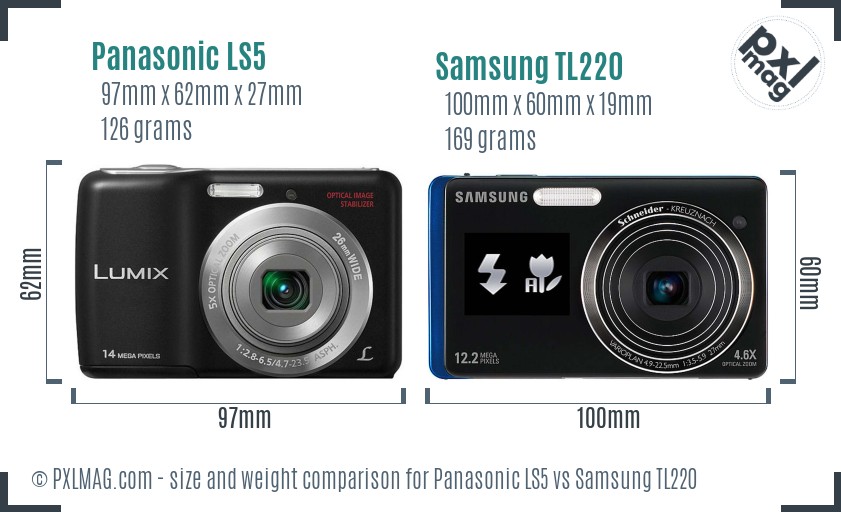 Panasonic LS5 vs Samsung TL220 size comparison Panasonic LS5 vs Samsung TL220 size comparison