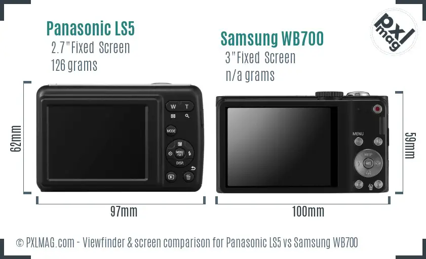 Panasonic LS5 vs Samsung WB700 Screen and Viewfinder comparison