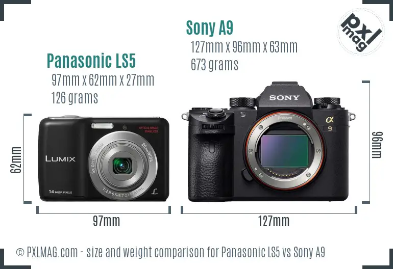 Panasonic LS5 vs Sony A9 size comparison Panasonic LS5 vs Sony A9 size comparison
