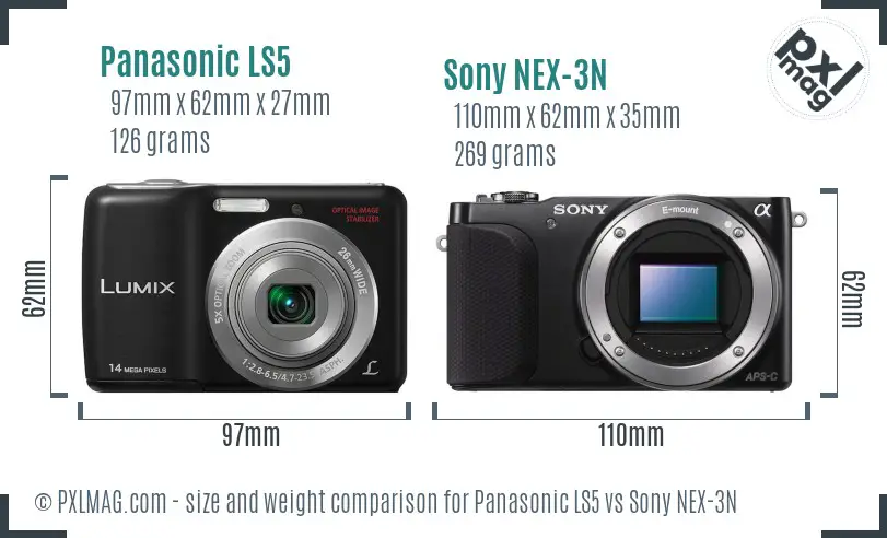 Panasonic LS5 vs Sony NEX-3N size comparison