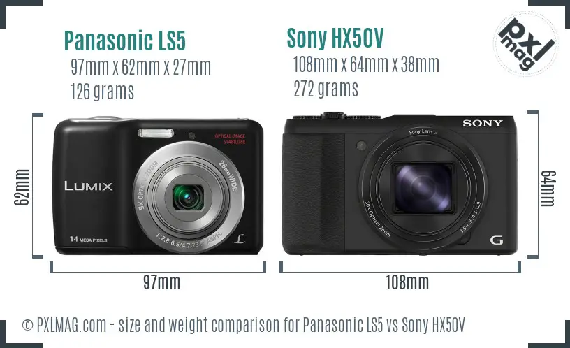 Panasonic LS5 vs Sony HX50V size comparison Panasonic LS5 vs Sony HX50V size comparison