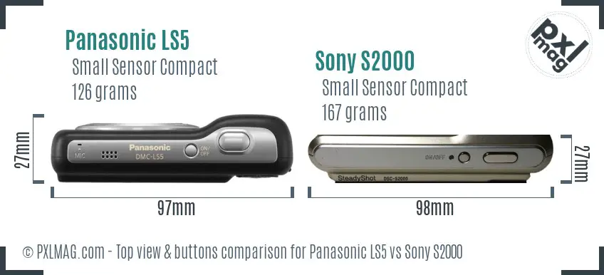 Panasonic LS5 vs Sony S2000 top view buttons comparison