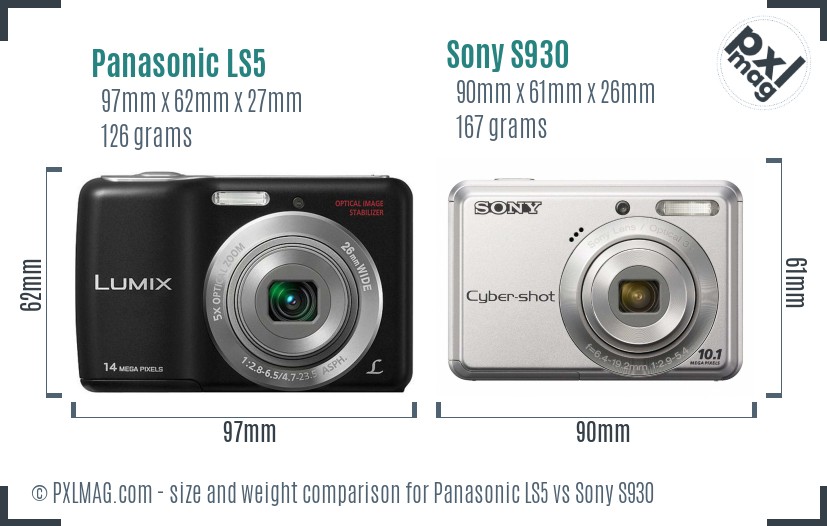 Panasonic LS5 vs Sony S930 size comparison