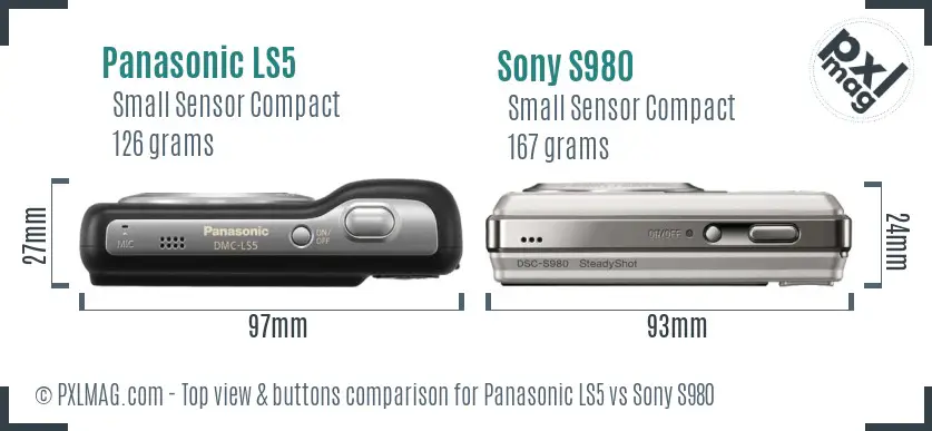 Panasonic LS5 vs Sony S980 top view buttons comparison