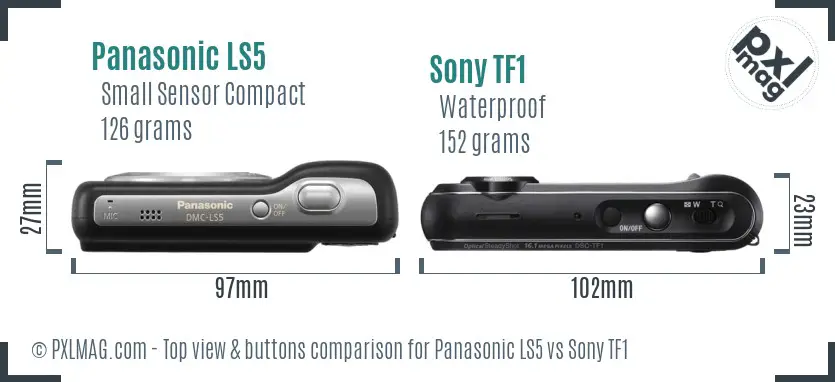 Panasonic LS5 vs Sony TF1 top view buttons comparison Panasonic LS5 vs Sony TF1 top view buttons comparison