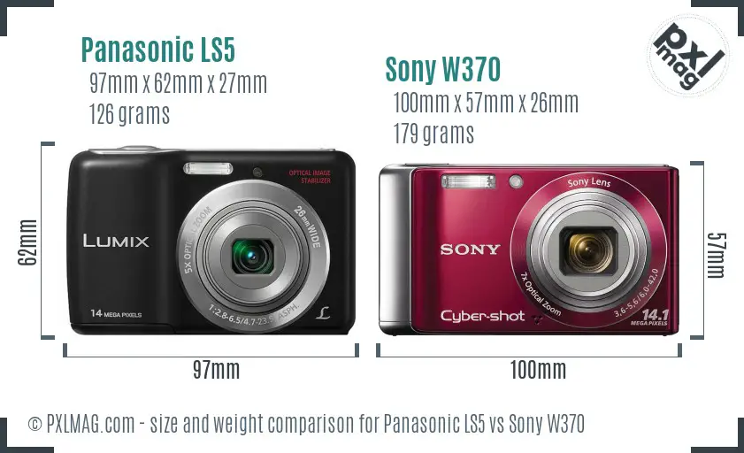 Panasonic LS5 vs Sony W370 size comparison Panasonic LS5 vs Sony W370 size comparison