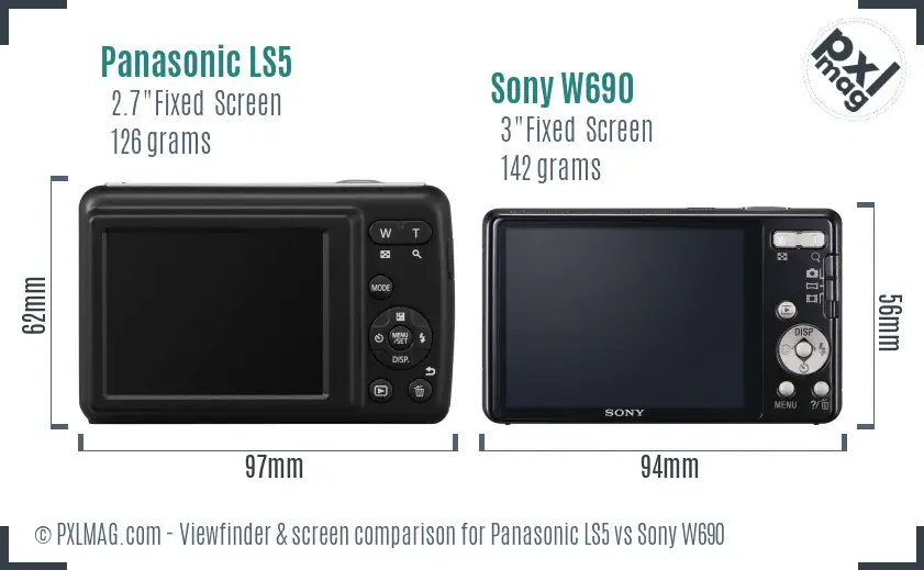 Panasonic LS5 vs Sony W690 Screen and Viewfinder comparison Panasonic LS5 vs Sony W690 Screen and Viewfinder comparison