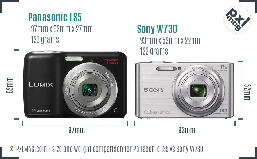 Panasonic LS5 vs Sony W730 size comparison Panasonic LS5 vs Sony W730 size comparison
