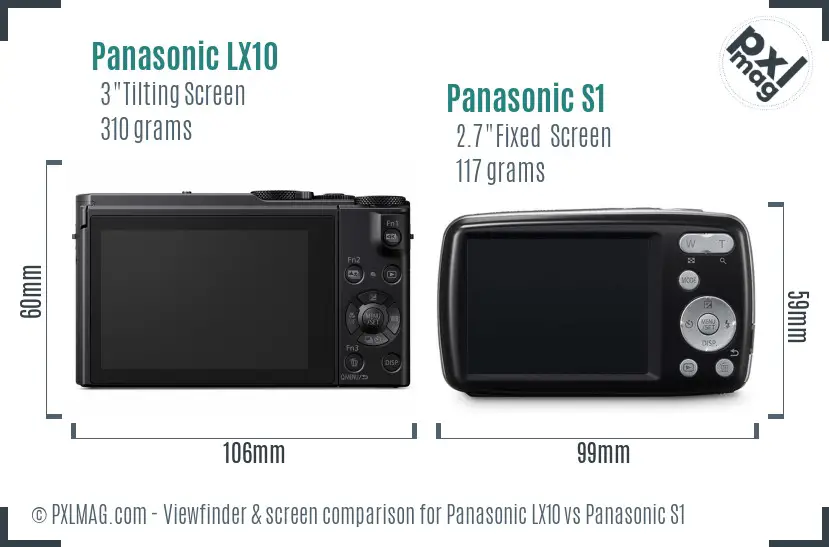 Panasonic LX10 vs Panasonic S1 Screen and Viewfinder comparison