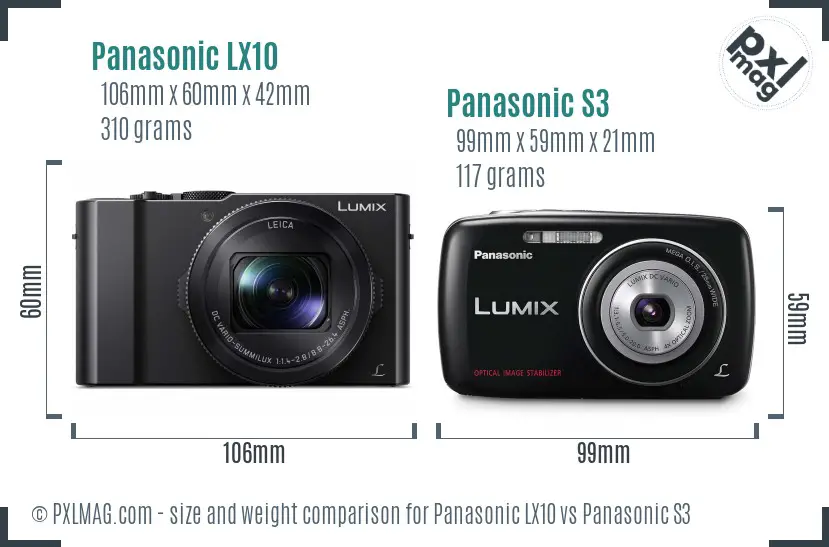 Panasonic LX10 vs Panasonic S3 size comparison