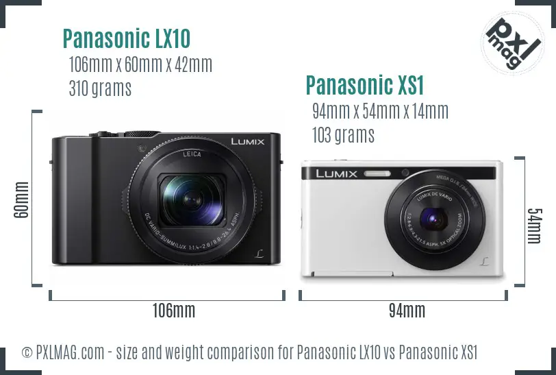 Panasonic LX10 vs Panasonic XS1 size comparison