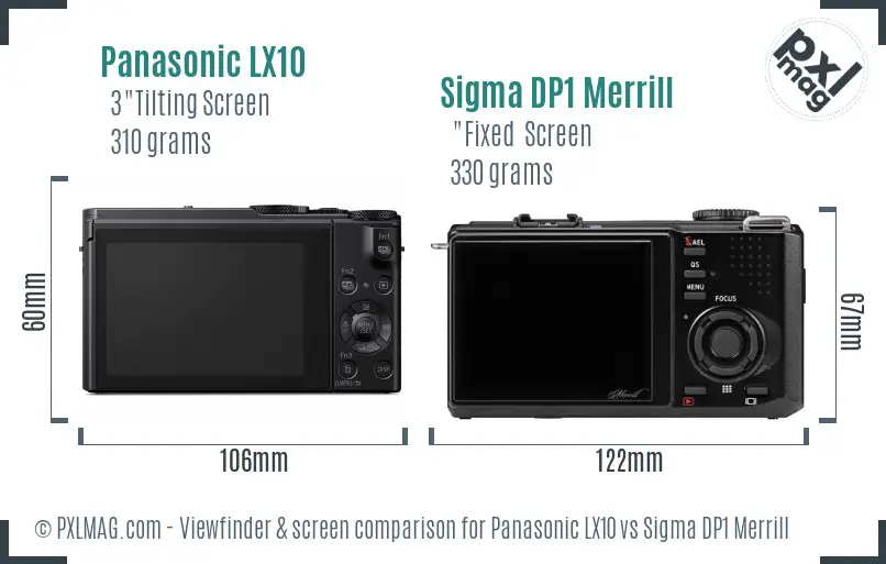 Panasonic LX10 vs Sigma DP1 Merrill Screen and Viewfinder comparison