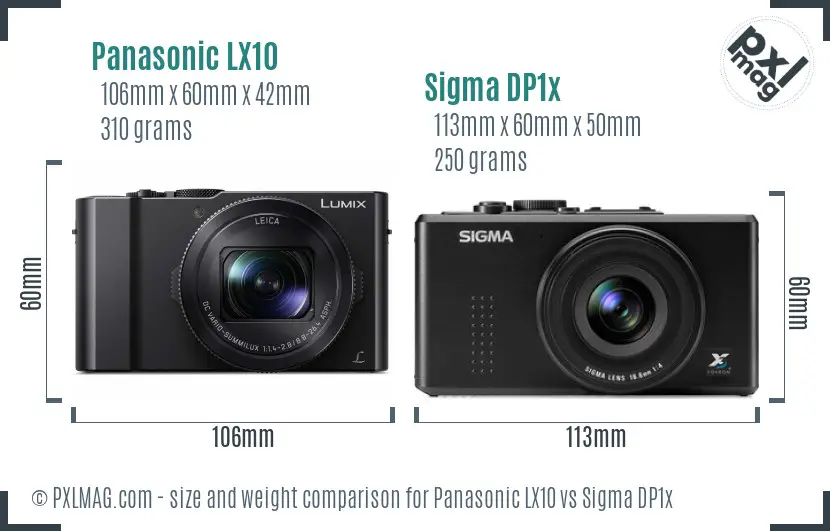 Panasonic LX10 vs Sigma DP1x size comparison
