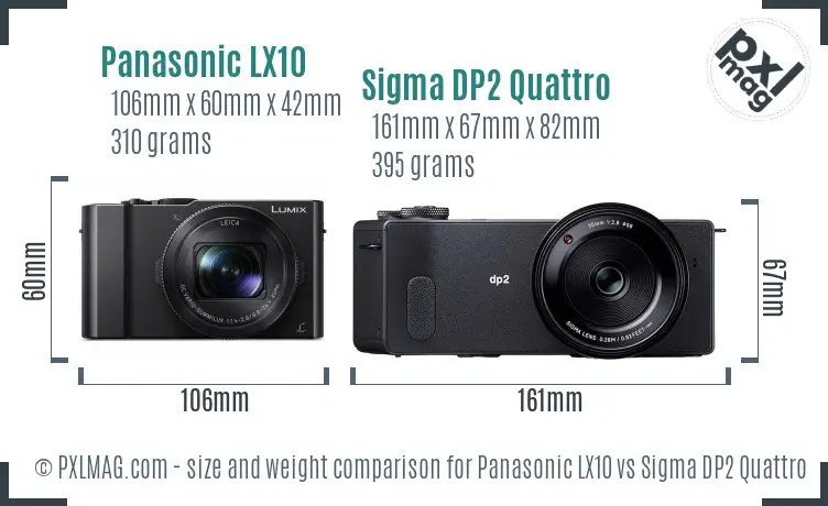 Panasonic LX10 vs Sigma DP2 Quattro size comparison