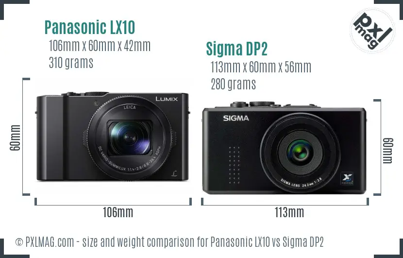 Panasonic LX10 vs Sigma DP2 size comparison