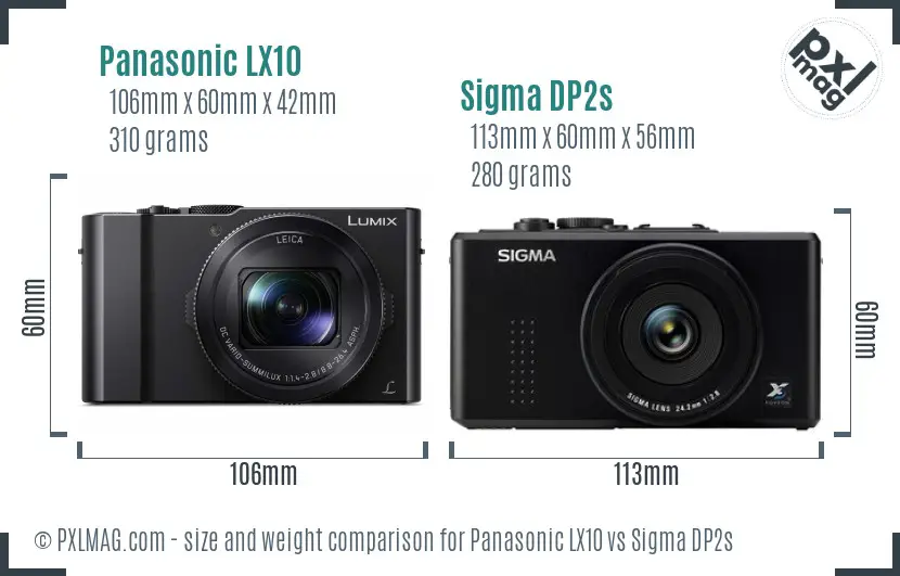 Panasonic LX10 vs Sigma DP2s size comparison
