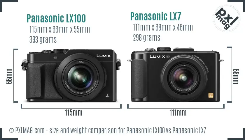 Panasonic LX100 vs Panasonic LX7 size comparison