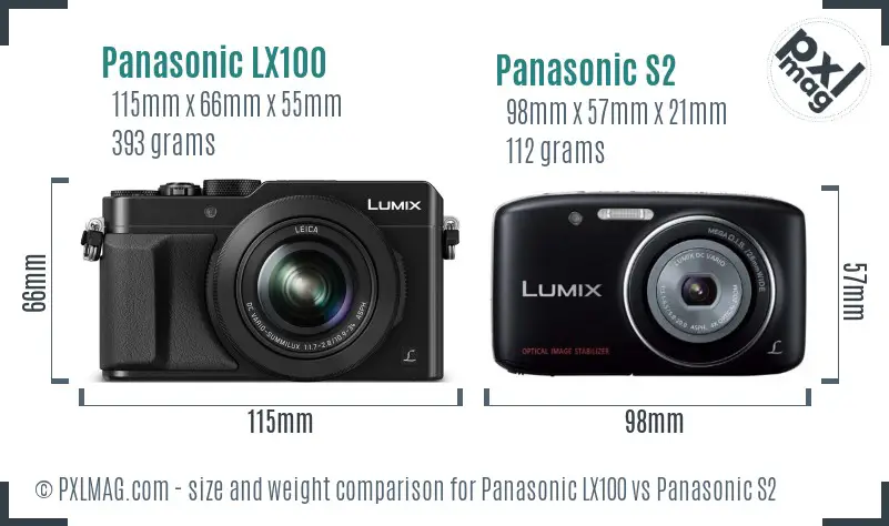 Panasonic LX100 vs Panasonic S2 size comparison
