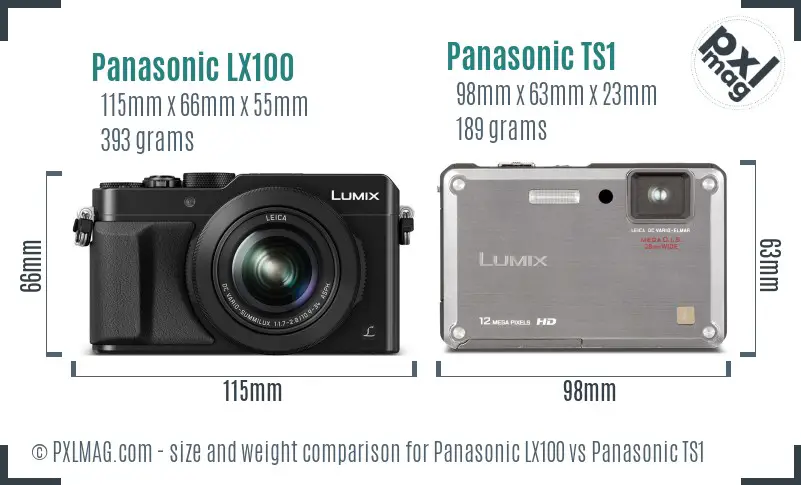 Panasonic LX100 vs Panasonic TS1 size comparison