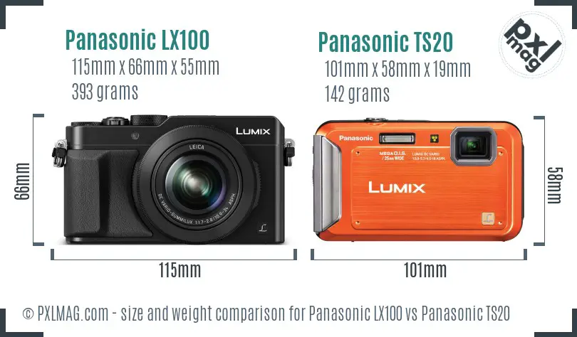 Panasonic LX100 vs Panasonic TS20 size comparison