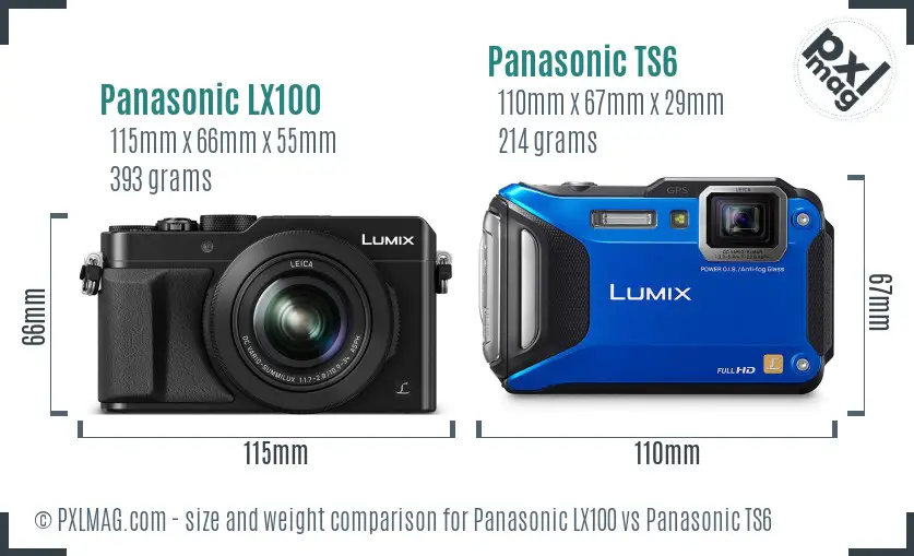 Panasonic LX100 vs Panasonic TS6 size comparison