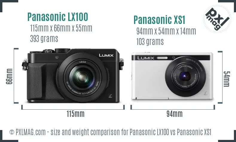 Panasonic LX100 vs Panasonic XS1 size comparison