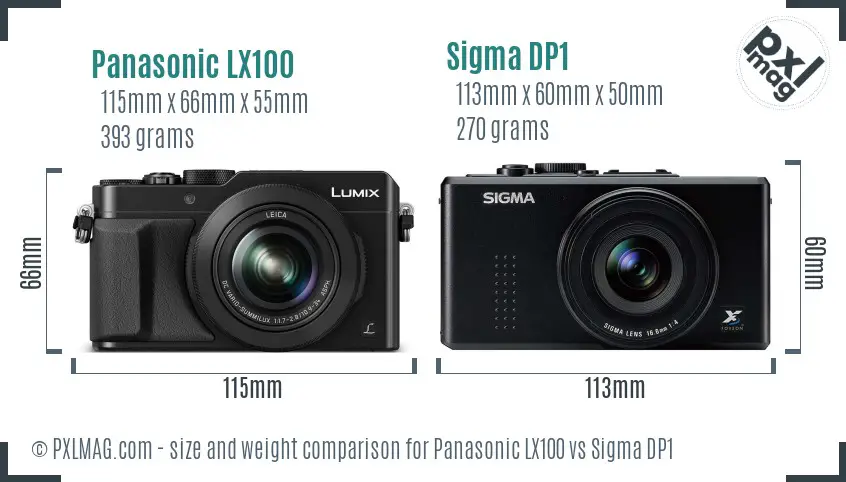 Panasonic LX100 vs Sigma DP1 size comparison