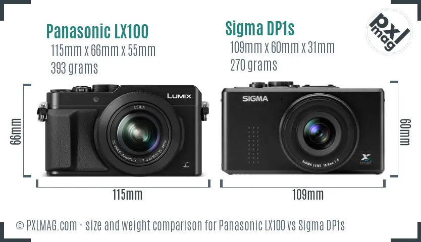 Panasonic LX100 vs Sigma DP1s size comparison