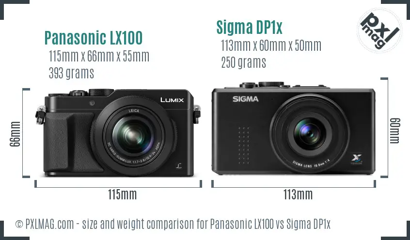Panasonic LX100 vs Sigma DP1x size comparison