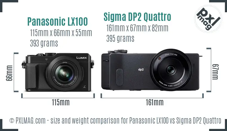 Panasonic LX100 vs Sigma DP2 Quattro size comparison