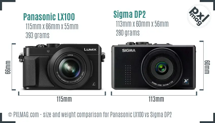 Panasonic LX100 vs Sigma DP2 size comparison