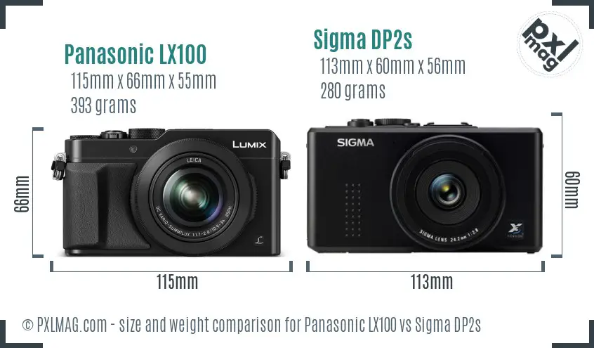 Panasonic LX100 vs Sigma DP2s size comparison