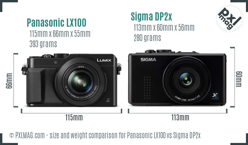 Panasonic LX100 vs Sigma DP2x size comparison