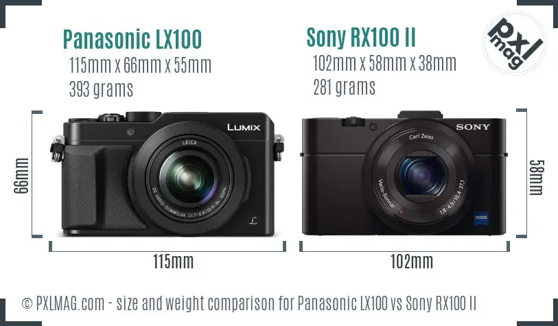 Panasonic LX100 vs Sony RX100 II size comparison