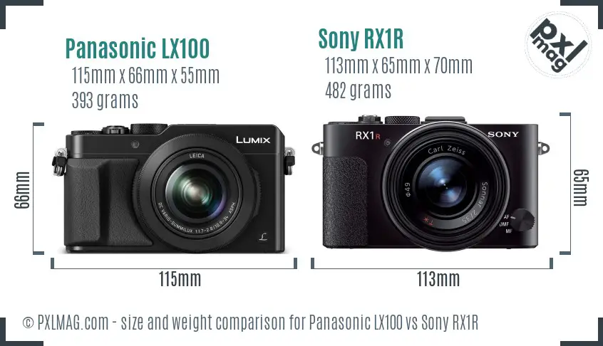 Panasonic LX100 vs Sony RX1R size comparison
