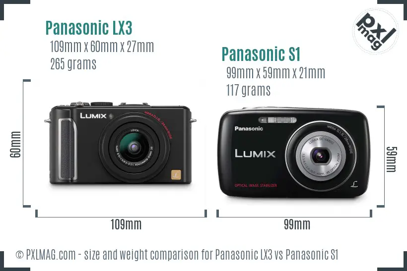 Panasonic LX3 vs Panasonic S1 size comparison