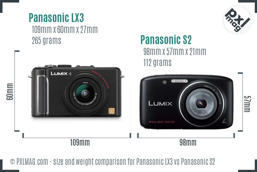 Panasonic LX3 vs Panasonic S2 size comparison