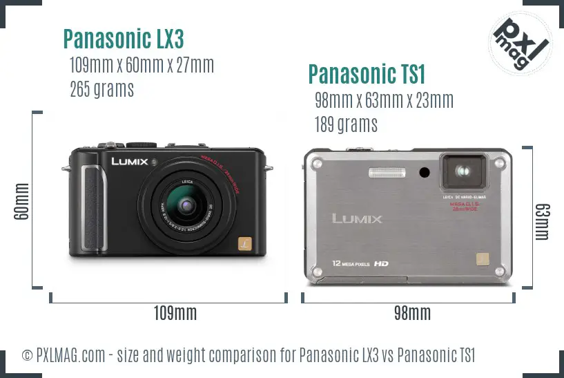 Panasonic LX3 vs Panasonic TS1 size comparison