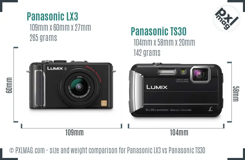 Panasonic LX3 vs Panasonic TS30 size comparison