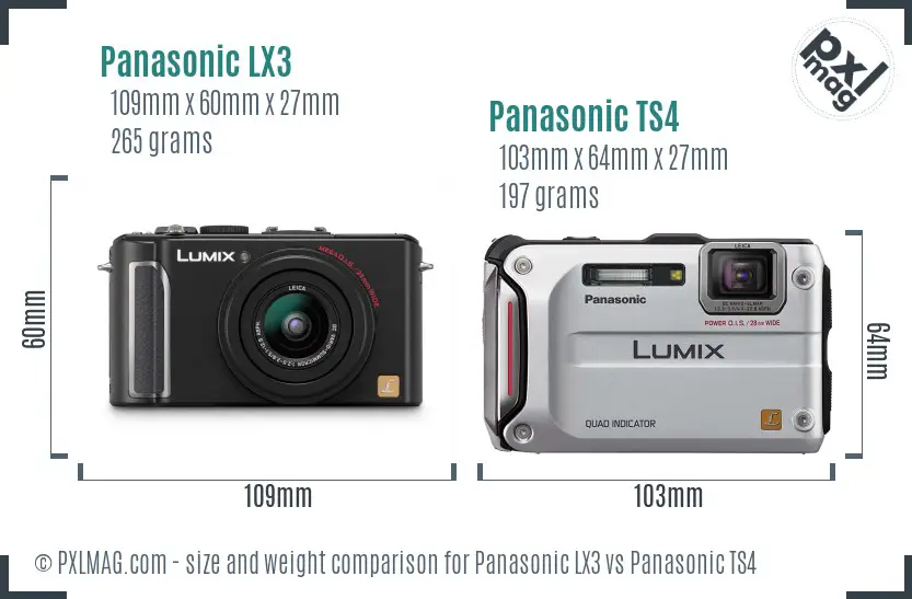 Panasonic LX3 vs Panasonic TS4 size comparison