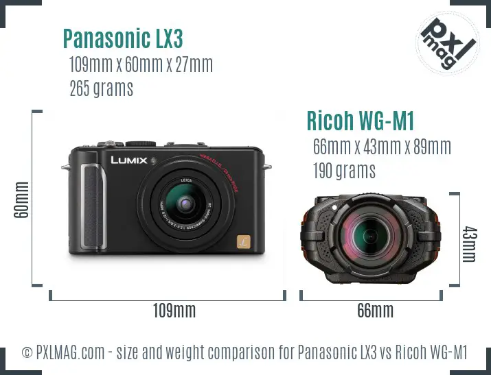Panasonic LX3 vs Ricoh WG-M1 size comparison Panasonic LX3 vs Ricoh WG-M1 size comparison