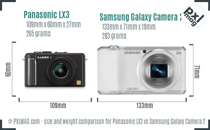 Panasonic LX3 vs Samsung Galaxy Camera 2 size comparison Panasonic LX3 vs Samsung Galaxy Camera 2 size comparison
