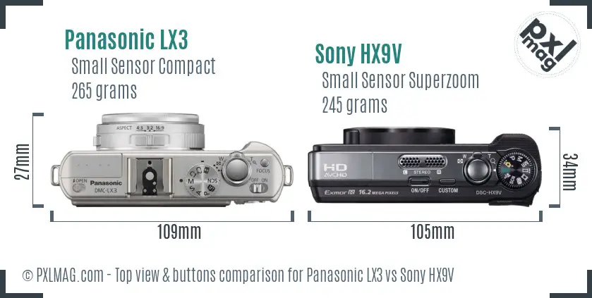 Top view design and control layout comparison