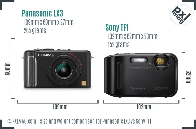 Panasonic LX3 vs Sony TF1 size comparison