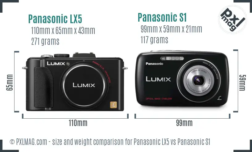 Panasonic LX5 vs Panasonic S1 size comparison