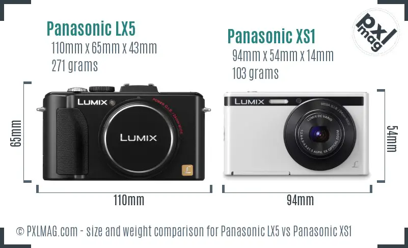 Panasonic LX5 vs Panasonic XS1 size comparison