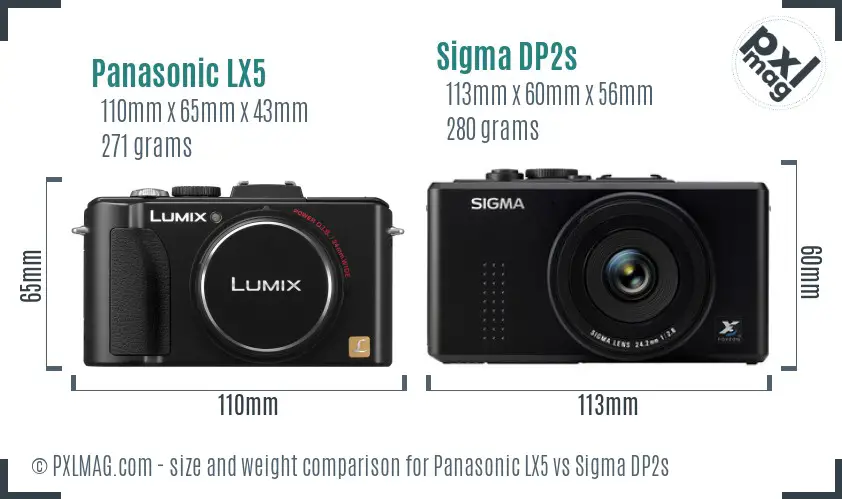 Panasonic LX5 vs Sigma DP2s size comparison