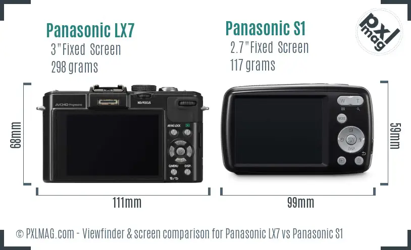 Panasonic LX7 vs Panasonic S1 Screen and Viewfinder comparison
