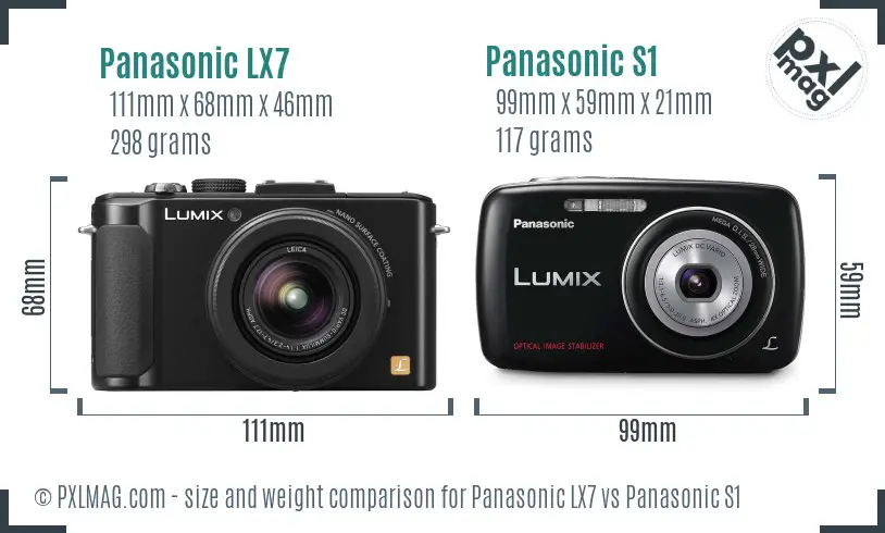Panasonic LX7 vs Panasonic S1 size comparison